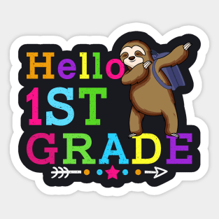 Sloth Hello 1st Grade Teachers Kids Back to school Gifts Sticker